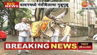 Mumbai Nandi Bail In Dadar  दादरमध्ये तब्बल 7 फुटाचामोठं शिंग असलेला 900 किलो वजनाचा नंदीबैल