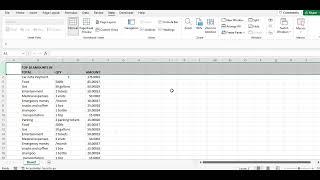 How to freeze the first row or first column in Excel