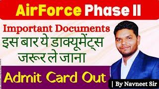 Airforce Phase Il intake 02 25 Documents kya kya leke jaana hai  Airforce phase II Documents list