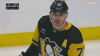 Nikita Zadorov trips Malkin and Geno does not like it 14 oct 2023