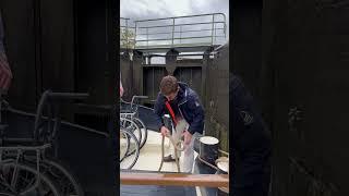 Transiting one of many locks along Frances web of canals.