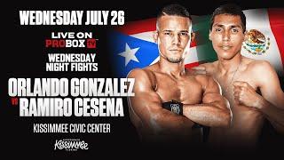 Live on ProboxTV Orlando Gonzalez VS Ramiro Cesena
