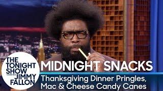 Midnight Snacks Thanksgiving Dinner Pringles Mac & Cheese Candy Canes