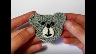 Аппликация крючком - Мишка. Мастер-класс для начинающих  Сrochet bear applique Tutorial