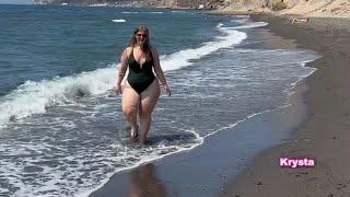 Krysta Swimming bikini  Curve Fashion Shoot in West Hollywood Curve Haul   -4K Biography
