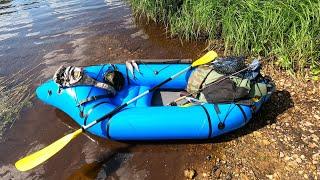 Первый выезд на пакрафте с нахлыстом. Хариус сухая мухаспутник 1 лайт