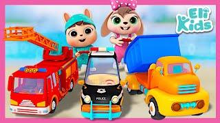 Toy Police Car Fire Truck +More Vehicle Toys Fun  Eli Kids Songs