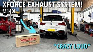 BMW M140i gets a FULL XFORCE Valved EXHAUST System *NON-RES Varex* stock vs after clips