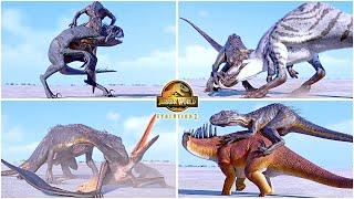 Indoraptor VS All Dinosaurs and Pterosaurs Killing & Hunting Animations  Jurassic World Evolution 2