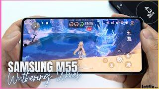 Samsung Galaxy M55 Wuthering Waves Gaming test  Snapdragon 7 Gen 1 120Hz Display