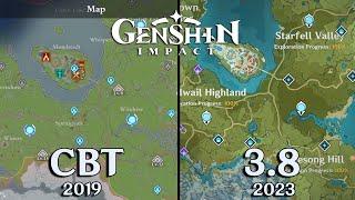 Genshin Impact Map Evolution From CBT 2019 To Version 3.8 2023 Latest Version