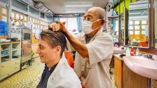  Local Shave w Friendly Old School 82-Year-Old Okinawan Barber  Nago Japan