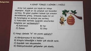 4.sınıf türkçe 2.dönem 1.yazılı  @Bulbulogretmen  #türkçe #4sınıf #keşfet #elementaryschool