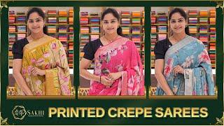 Printed Crepe Sarees Collection  Free Shipping  Video Call Facility  Sakhi