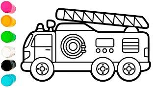 Menggambar truk pemadam kebakaran Cara mudah menggambar mobil pemadam kebakaran untuk anak