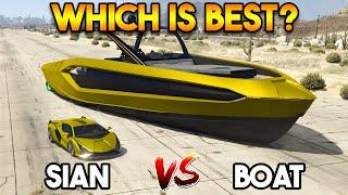 GTA 5  LAMBORGHINI SIAN VS LAMBORGHINI BOAT WHICH IS BEST?