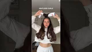 Easy heatless curls  #shorts #heatlesscurls #heatlesshair #hairtutorial