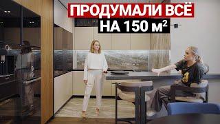 Современная квартира 150 м. Сложные решения и планировка оникс и крупноформат  дизайн интерьера