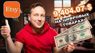 Как я заработал $9404  на Etsy. Продажа цифровых товаров на Etsy.