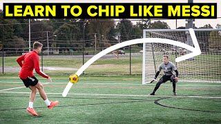 How To Chip The Goalkeeper like Messi  Learn football skills