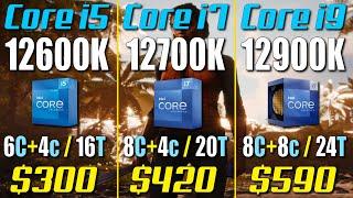 i5-12600K vs. i7-12700K vs. i9-12900K  Gaming Benchmark