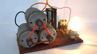 Free energy electric motor with light bulbs very easy - simple DIY at home 2018