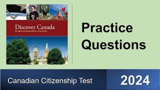 Canadian Citizenship Test 2024  Exam Practice Questions  MCQ  Test Preparation Questions