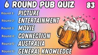 Virtual Pub Quiz 6 Rounds Picture Entertainment Movie Connection Australia GK #83