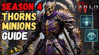 TOP Tier THORNS Shadow Minions Necromancer Build Guide Diablo 4 Season 4