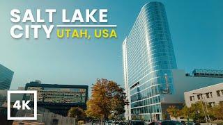 Downtown Salt Lake City Utah Walking Tour  4K