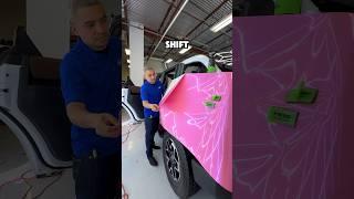 Super Rare Pink Car Wrap  #carwrapping #carwrap #asmr #pink #satisfying