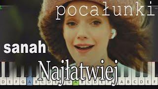 sanah - Pocałunki - łatwa-podkład-pianino-piano-cover-keyboard-tutorial-nuty-karaoke-chords-tekst