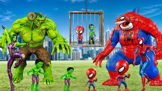 FAMILY HULK VS FAMILY SHARK SPIDERMAN V2 Rescue Hulk Spider-man  LIVE ACTION STORY