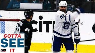 GOTTA SEE IT Nazem Kadri Bat-Flips Melker Karlsson’s Stick Away After Dumping Him Into Boards