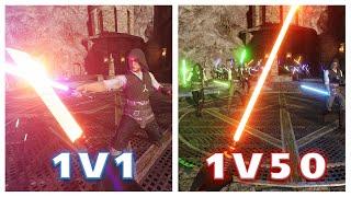 Fighting 1 to 50 Jedi In Virtual Reality  Blade & Sorcery