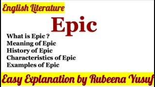 Epic in English Literature Epic Books  Easy Explanation