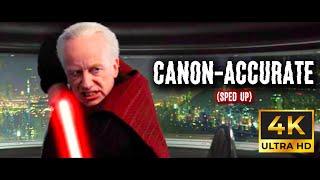 Palpatine vs Mace Windu Fight FIXED - Canon Accurate Speed Edit - 4k