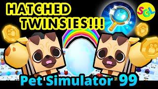 Hatched Active Huge Twinsies + More  Pet Simulator 99 Roblox Gameplay