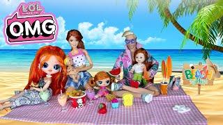 A VERY LONG MOVIE - My Family Beach Day Stories  Barbie Family and More
