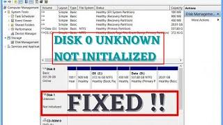 Disk 0 unknown not initialized Fix without losing data