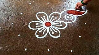 Panguni uthiram special simple sangu kolam 5*3 ugadi mugguluBegginners rangoli Beautiful rangoli