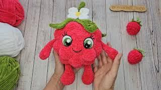 Обзор вязаной игрушки по МК Ягода малина крючком схема амигуруми  Crochet raspberry