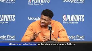 Giannis Antetokounmpo postgame interview addresses whether this Bucks season was failure