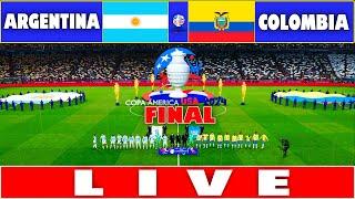 LIVE  ARGENTINA vs COLOMBIA I FINAL - COPA AMERICA 2024 - MATCH LIVE  REALISTIC PES GAME