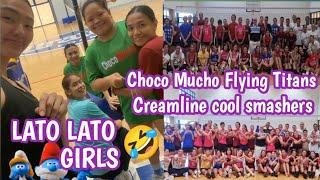 Lato lato girls Ng cmft   Rebisco family joined photo op Choco mucho flying titans & Creamline