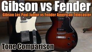 Gibson Les Paul Junior vs Fender American Telecaster Guitar  Tone and Sound Comparison