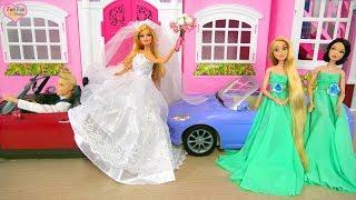 Barbie doll Wedding Dress Shopping Morning Gaun Pengantin Barbie Boneca Barbie Vestido De Noiva