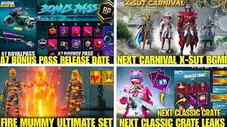 Next Classic Crate Bgmi  Next Carnival Event Bgmi  New Fire Mummy Ultimate Set  Bgmi Bonu Pass