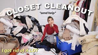 EXTREME CLOSET CLEAN OUT  DECLUTTER + ORGANIZE WITH ME *send help*