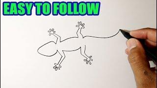 How to draw a lizard  EASY TO FOLLOW